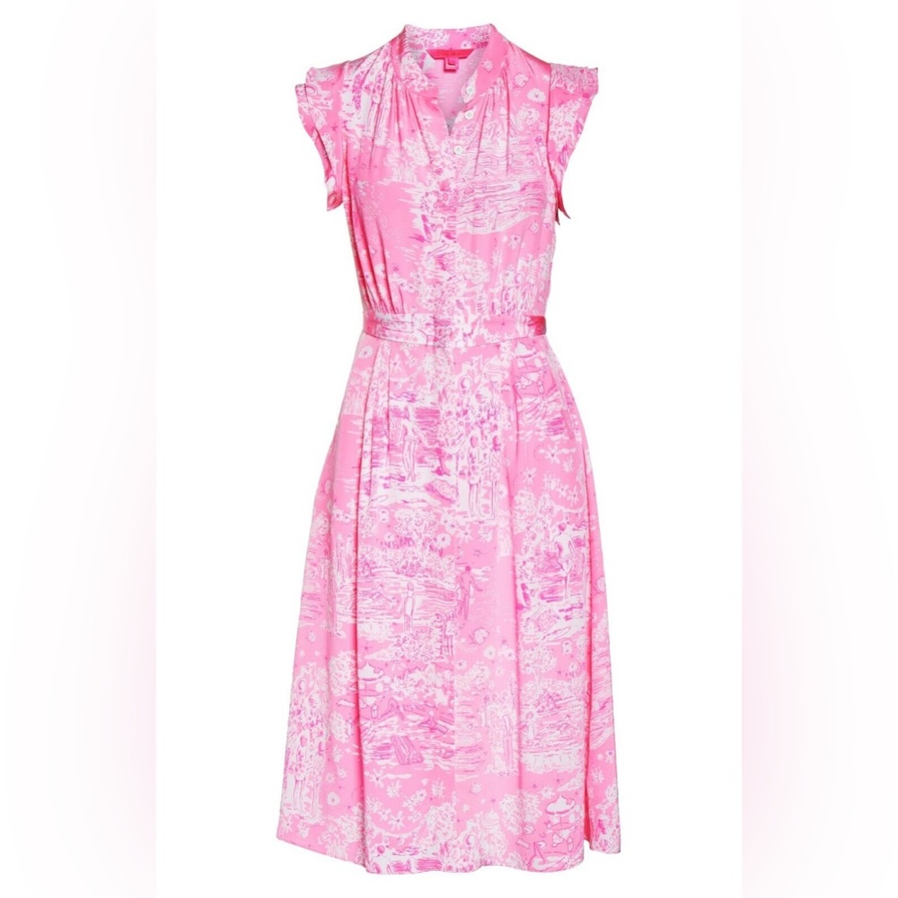 NWT Lilly Pulitzer Palm Beach Silk Midi Dress - Picture 4 of 16